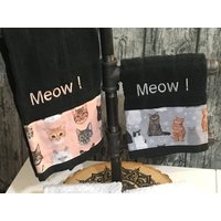 Katzen Handtücher - Katzen Badetuch Handtücher Wohn Dekor von SoleCreation1