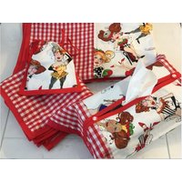 Tischdecke Set - Mädchen Get Together Muster Rot Karierte Tischdecke Kariertes Wohndekor Get Set Tischdecke Set - Mädchen Get Together Muster Rot Karierte Tischdecke Kariertes Wohndekor Get Set von SoleCreation1