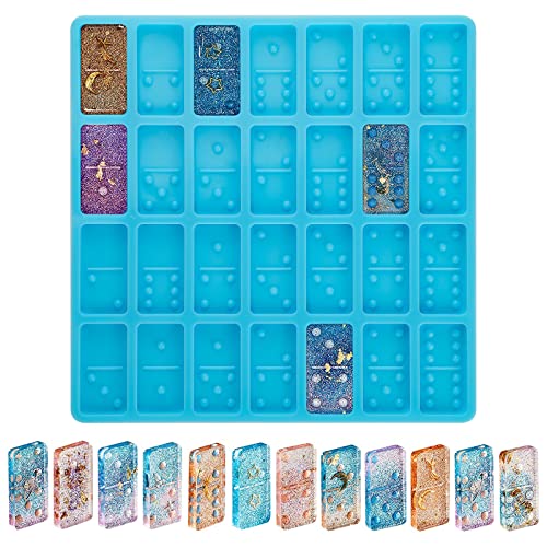Soleebee Domino Harz Formen, Blau Silikon DIY Dominosteine Epoxidharz Form Gießharz Silikonform Dekoration DIY Basteln Dominosteine Harz Handwerk Kit Werkzeug Zubehör für Harzguss von Soleebee
