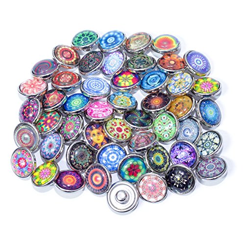 Soleebee Glas Aluminium 12mm Click Button Schmuck Charms Set 30 Stück - Exotische von Soleebee