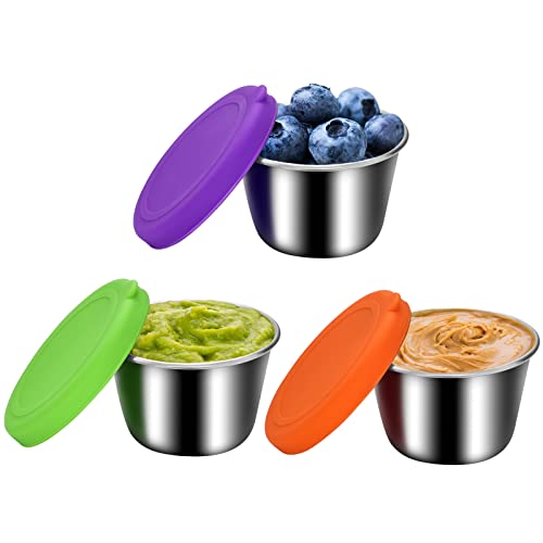 Soleebee Lebensmittelbehälter Set mit Deckel, 3x70ml Edelstahl Salatdressing Behälter Kleine Gewürzbehälter Snackbox Wiederverwendbar Auslaufsichere Frischhaltedosen für Dips und Gewürze (Stil B) Soleebee Lebensmittelbehälter Set mit Deckel, 3x70ml Edelstahl Salatdressing Behälter Kleine Gewürzbehälter Snackbox Wiederverwendbar Auslaufsichere Frischhaltedosen für Dips und Gewürze (Stil B) von Soleebee