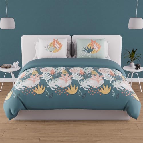 Soleil d'Ocre, Satz Abdeckung von Tröster in Baumwolle 57 Sohn 240x220 cm Mathis Blau Soleil d'Ocre, Satz Abdeckung von Tröster in Baumwolle 57 Sohn 240x220 cm Mathis Blau von Soleil d'ocre