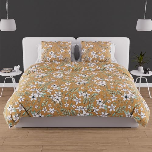 Soleil d'Ocre, Satz Abdeckung von Tröster in Baumwolle 57 Sohn 260x240 cm Manon Kamel Soleil d'Ocre, Satz Abdeckung von Tröster in Baumwolle 57 Sohn 260x240 cm Manon Kamel von Soleil d'ocre