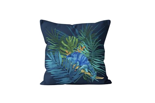 Soleil d'Ocre Amazonas Kissen, Polyester, Blau, 40 x 40 cm von Soleil d'ocre