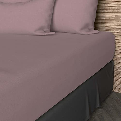 Soleil d'Ocre Spannbettlaken, Baumwolle, Rosa, 90 x 190 cm von Soleil d'ocre
