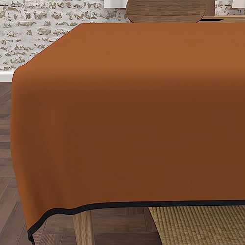 Soleil d'ocre, Rechteckige fleckenabweisende Tischdecke aus gewaschener Mikrofaser 140x300 cm Boheme Terra von Soleil d'ocre