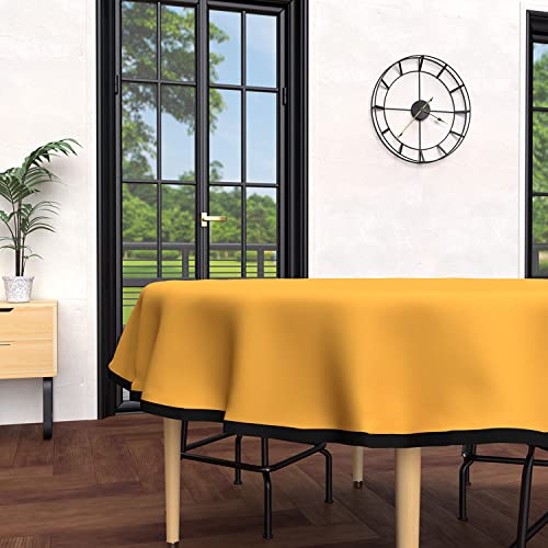 Soleil d'ocre, Runde fleckenabweisende Tischdecke aus gewaschener Mikrofaser Durchmesser 180 cm Boheme Moutarde Soleil d'ocre, Runde fleckenabweisende Tischdecke aus gewaschener Mikrofaser Durchmesser 180 cm Boheme Moutarde von Soleil d'ocre