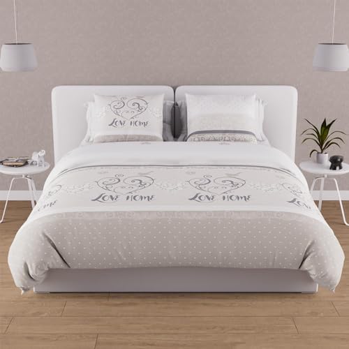 Soleil d'Ocre Abdeckung von Tröster + 2 Kissenbezüge, ECRU, 220 x 240 cm von Soleil d'ocre