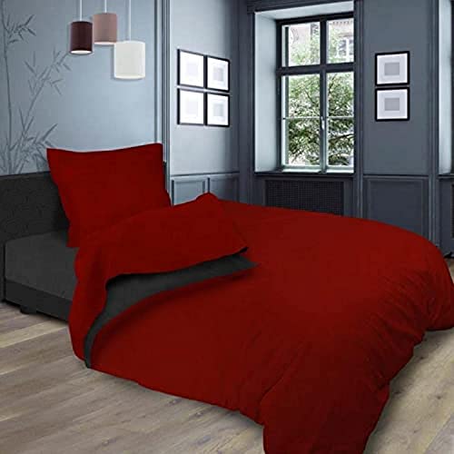 Soleil d'ocre Verzierungen von zündete, Baumwolle, Rot/Anthrazit, 180 x 290 cm Soleil d'ocre Verzierungen von zündete, Baumwolle, Rot/Anthrazit, 180 x 290 cm von Soleil d'ocre