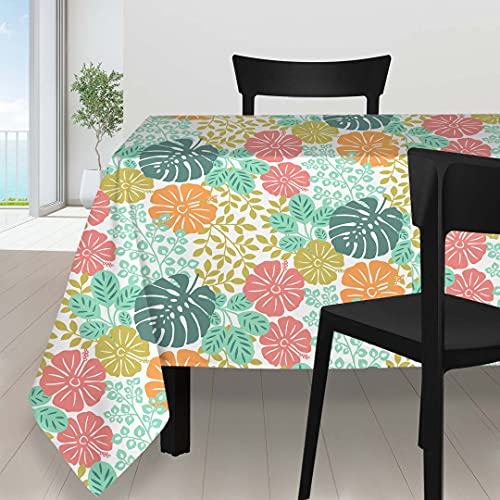 Soleil d'Ocre Ibiscus Nappe, Polyester, Mehrfarbig, 140 x 240 cm von Soleil d'ocre