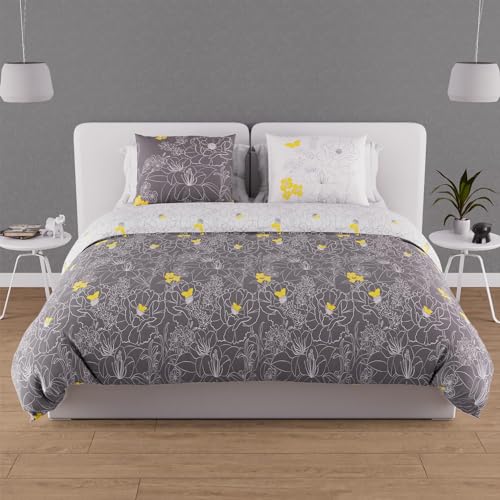 Soleil d'ocre Lisa, Satz, Abdeckung von Tröster, Baumwolle, Weiß, 220 x 240 cm Soleil d'ocre Lisa, Satz, Abdeckung von Tröster, Baumwolle, Weiß, 220 x 240 cm von Soleil d'ocre