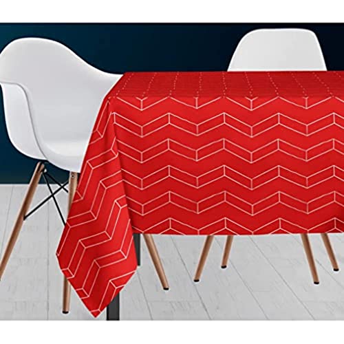 Soleil d'ocre Platz Nappe, Polyester, Rot, 180 x 180 cm von Soleil d'ocre