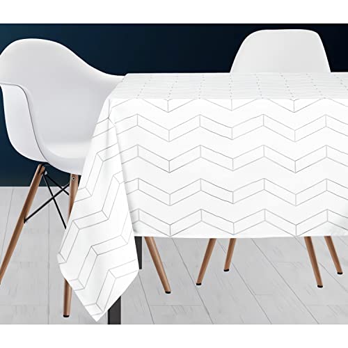 Soleil d'ocre Platz Nappe, Polyester, Weiß, 140 x 240 cm von Soleil d'ocre