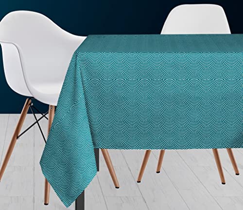 Soleil d'ocre Köder Nappe, Polyester, Blau, 140 x 240 cm von Soleil d'ocre