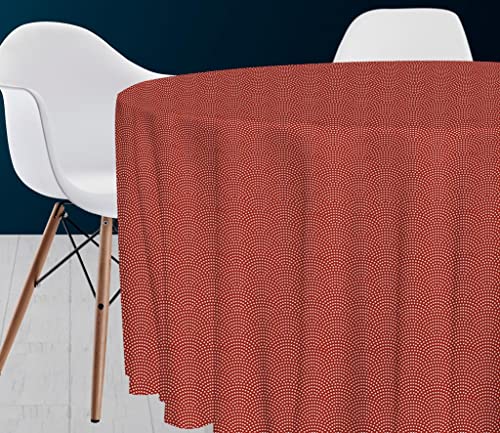 Soleil d'ocre Köder Nappe, Polyester, Rot, Durchmesser 180 cm von Soleil d'ocre