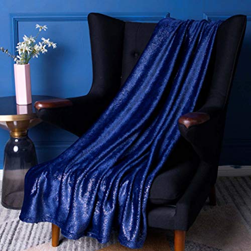 Soleil d'ocre Plaids, Polyester, Blau, 120 x 150 cm von Soleil d'ocre