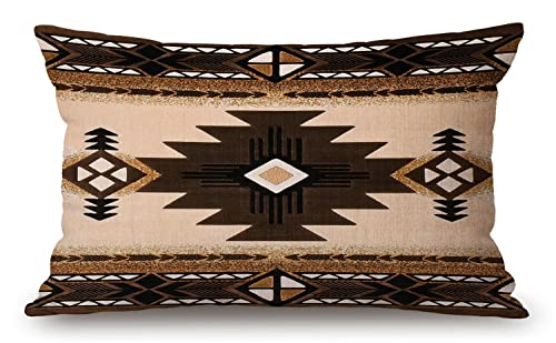 American Southwest Azteken-Kissenbezüge, 30,5 x 50,8 cm, Lendenwirbelkissen, Heimdekoration, Baumwollleinen, Kissenbezug für Sofa, Couch, Einweihungsgeschenke, Familienzimmer-Dekor von Solekla