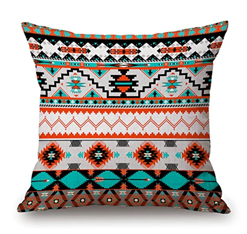 Azteken-Kissenbezug, abstrakt, geometrisch, Tribal, Navajo, Ethnisch, Amerikanisch, S?dwesten, indisch, Vintage, buntes Pixel-Muster, Heimdekoration, Kissenbezug f?r Sofa, 45,7 x 45,7 cm von Solekla