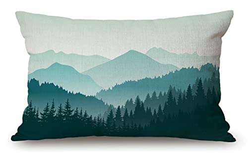 Kissenbezug, schöne grüne Berglandschaft, dekorativer Kissenbezug, Heimdekoration, 50,8 x 30,5 cm von Solekla