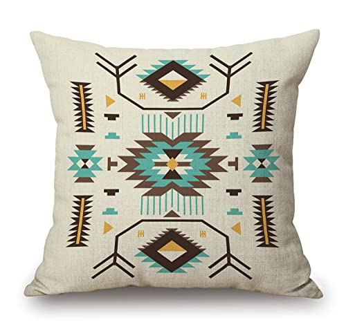 Outdoor Patio Throw Pillow Cover Ethnic Pattern Design Farmhouse Decor Outside Furniture Swing Seat Bench Chair Dekorative Cushion Cases 18x18 Deep Seat Bed Couch Sofa von Solekla