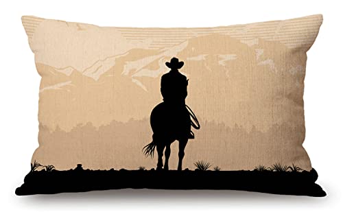 Schönes Geschenk Cowboy Taille Lendenwirbelsäule Baumwolle Leinen Überwurf Kissenbezug Kissenbezug für Sofa Zuhause Dekorativ Länglich 30,5 x 50,8 cm von Solekla