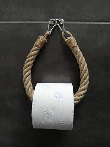 Solenzo - Toilettenpapierhalter Vintage – Handtuchhalter – Seil – industrieller Stil von Solenzo