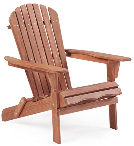 Adirondack-Stuhl aus Holz, halb vormontiert, für Garten, Hinterhof, Veranda, Pool, Feuerstelle von SoliWood