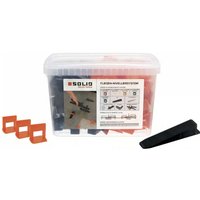 Fliesen Nivellierset 100 Stk. Zuglaschen + 50 Stk. Keile von Solid