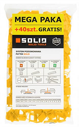 Solid- 2 mm Fugenbreite fliesen verlegehilfe nivelliersystem- 440 Stück Zuglaschen - Fliesenverlegung Satz für Fliesenstärke 3-16 mm- Fliesenverlegehilfe Made in EU… von Solid