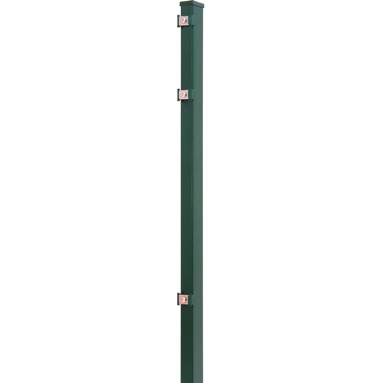 Solid Zaunpfosten mit Edelstahlbeschlägen Stahl Grün 170 x 4 x 4 cm von Solid