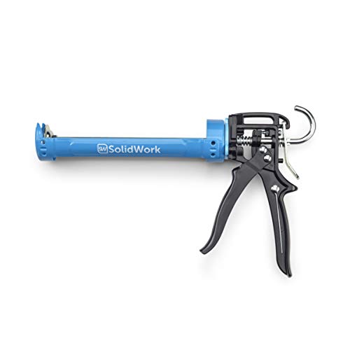 SolidWork Profi Kartuschenpresse mit höchster 24:1 Hebelübersetzung – Silikonspritze zum verarbeiten von sämtlichen 310ml Dicht- und Klebstoffkartuschen (Professional, Blue) von SolidWork