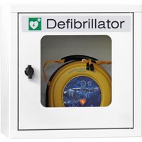 PAVOY Defibrillatoren-Schrank mit akustischem Alarm, feuerrot, reinweiß von Pavoy