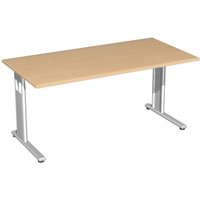 Geramöbel Büro-Schreibtisch Lissabon, C-Fuß-Gestell, BxT 1.600 x 800 mm, Buche von Geramöbel