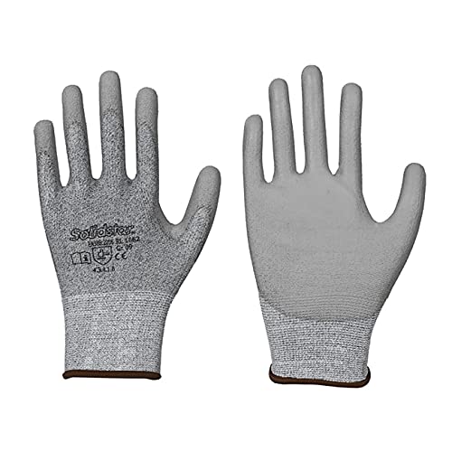 Solidstar Schnittschutz-Handschuh PU-Beschichtung grau Schnittschutz Stufe B (1, 6) von Solidstar