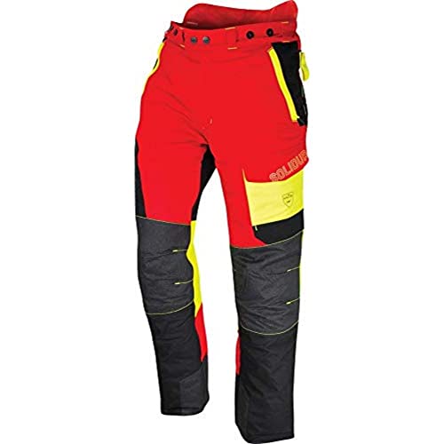 Solidur COPA7PRE - Comfy Typ A Klasse 1 Kettensägenhosen - Für längere Beine - (+7Cm) - Außergewöhnlicher Komfort und Schutz - Größe S - Rot von Solidur