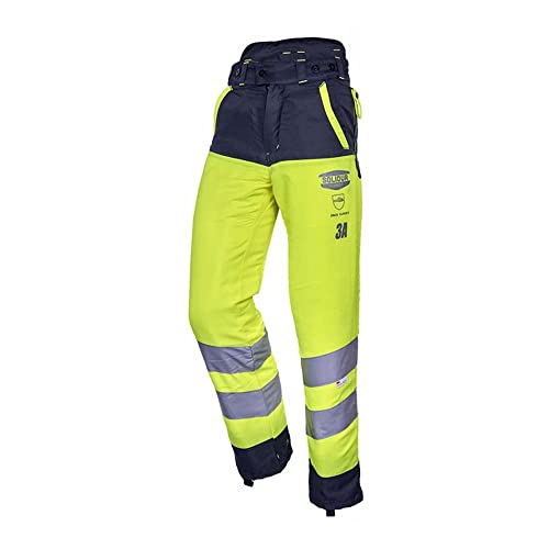 Solidur HVPA3A - Hi - Vis En Iso 20471 Klasse 2 - Kettensägenhose - Klasse 3 Typ A - Außergewöhnlicher Komfort und Schutz - Größe 2XL - Gelb von Solidur