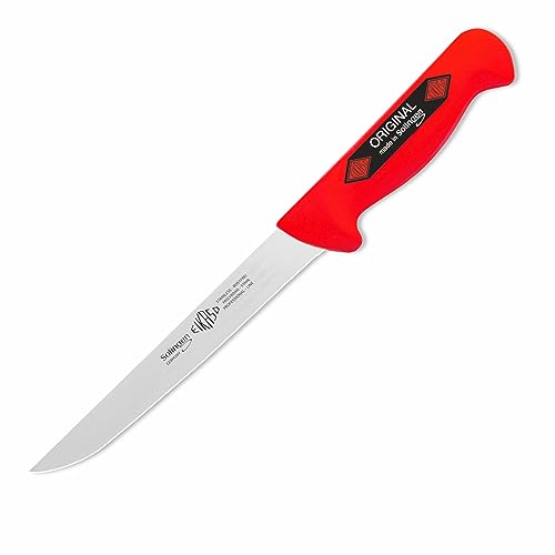 EIKASO Solingen Germany Ausbeinmesser gerade breit 18 cm (rot), geeignet als Metzgermesser, Fleischermesser, Schlachtermesser, Küchenmesser & Kochmesser von EIKASO