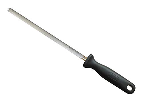 Solingen Wetzstahl Messerschärfer Vercromt Oval/Rund Fein/Grob (WS Schwarz rund, 230mm/10mm) von Solingen
