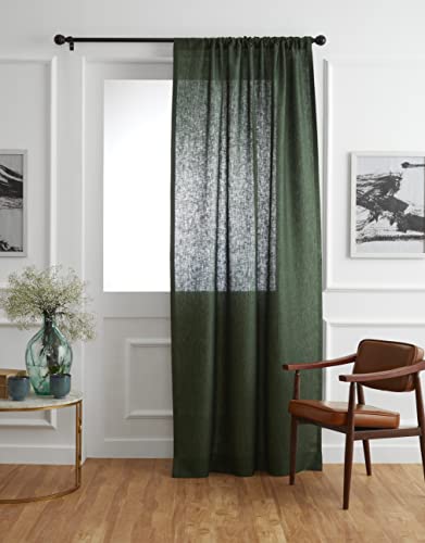 Solino Home Europäischer Leinen-Vorhang, Waldgrün, 132 x 244 cm, lichtfilternder Stangen-Vorhang, 244 cm, 100% reines Leinen, Fensterbehandlung für Wohnzimmer, Schlafzimmer Solino Home Europäischer Leinen-Vorhang, Waldgrün, 132 x 244 cm, lichtfilternder Stangen-Vorhang, 244 cm, 100% reines Leinen, Fensterbehandlung für Wohnzimmer, Schlafzimmer von Solino Home