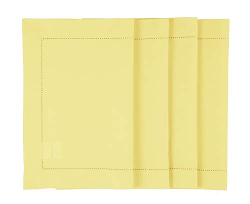 Solino Home Gelbe Platzsets, 4 Stück, Baumwoll-Leinen, Hohlsaum, 35,6 x 48,3 cm, für Frühling, Muttertag, Sommer Solino Home Gelbe Platzsets, 4 Stück, Baumwoll-Leinen, Hohlsaum, 35,6 x 48,3 cm, für Frühling, Muttertag, Sommer von Solino Home