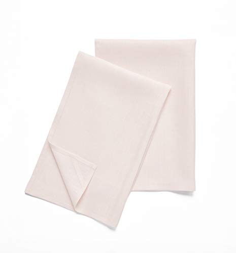 Solino Home Küchenhandtücher aus 100 % reinem Leinen, 43,2 x 66 cm, maschinenwaschbar und handgefertigt aus europäischem Flachs, Rosa, 2 Stück von Solino Home