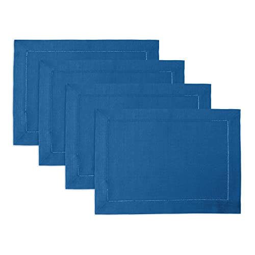 Solino Home Tischsets aus Leinen, klassisch, Hohlsaum, Indigoblau, 35,6 x 48,3 cm, 100 % reines Leinen, Tischsets für Herbst, Herbst, Herbst, 4 Stück Solino Home Tischsets aus Leinen, klassisch, Hohlsaum, Indigoblau, 35,6 x 48,3 cm, 100 % reines Leinen, Tischsets für Herbst, Herbst, Herbst, 4 Stück von Solino Home