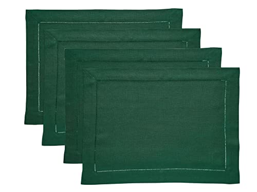 Solino Home Tischsets aus Leinen, klassisch, Hohlsaum, Regenwaldgrün, 35,6 x 48,3 cm, 100 % reines Leinen, Tischsets für Herbst, Herbst, Herbst, 4 Stück Solino Home Tischsets aus Leinen, klassisch, Hohlsaum, Regenwaldgrün, 35,6 x 48,3 cm, 100 % reines Leinen, Tischsets für Herbst, Herbst, Herbst, 4 Stück von Solino Home