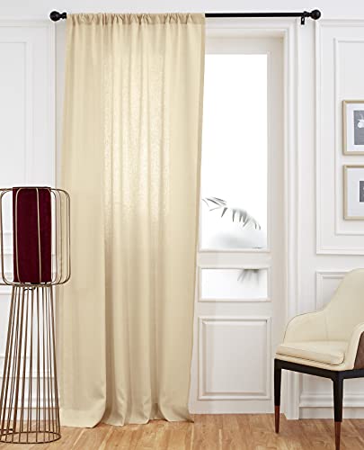 Solino Home Vorhang aus 100 % Leinen, 132 x 213 cm, Beige, leichter Stangentaschenvorhang, 100 % reiner Naturstoff, Fensterpaneel, handgefertigt aus europäischem Flachs von Solino Home