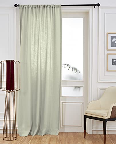 Solino Home Vorhang aus 100 % Leinen, 132 x 274 cm, leichter Stangentaschenvorhang, 100 % reiner Naturstoff, Fensterpaneel Frühling, Sommervorhang - handgefertigt aus europäischem Flachs - salbeigrün von Solino Home