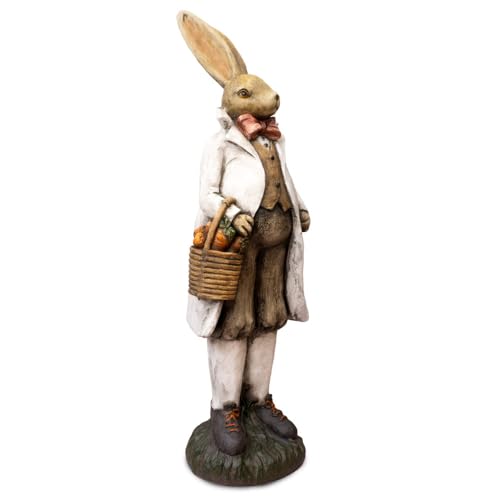 Dekorative Figur Hoher Hase mit Korb im englischen Stil 80 cm Dekorative Figur Hoher Hase mit Korb im englischen Stil 80 cm von Solis Decor