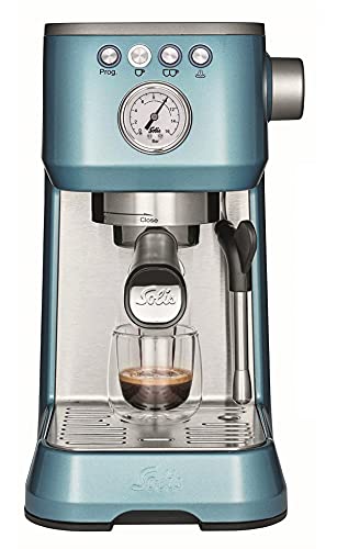 Solis Barista Perfetta Plus 1170 Kaffeemaschine Promopack - Espressomaschine mit Dampf- und Heißwasserfunktion - Siebträger Kaffeemaschine - 16 bar - 1.7L Wassertank – Blau+ Zubehör von Solis