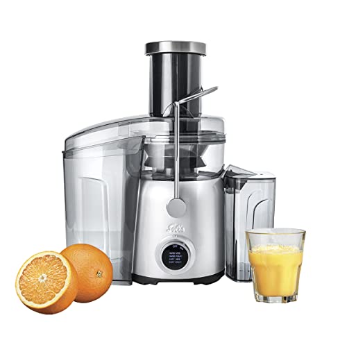 Solis Juice Fountain Compact 8451 Entsafter Gemüse und Obst - Saftpresse - Leistungsstarker Saft- und Suppenmixer - 4 Geschwindigkeitsstufen - Leicht zu Reinigen - Edelstahl von Solis