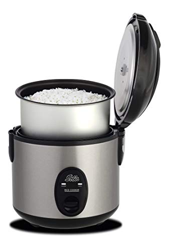 Solis Rice Cooker Compact 821 - Reiskocher Klein - Weißer/brauner Reis - Warmhaltefunktion - 4 Tassen Reis - 0,8 Liter - Inklusive Messbecher und Schöpflöffel von Solis
