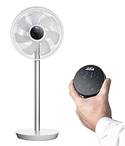 Solis Silent Eco 7584 Standventilator - Ventilator Leise - 8 Geschwindigkeitseinstellungen - 3 Programme - Ventilator mit Fernbedienung - Ausschalttimer - 88 cm - Grau von Solis